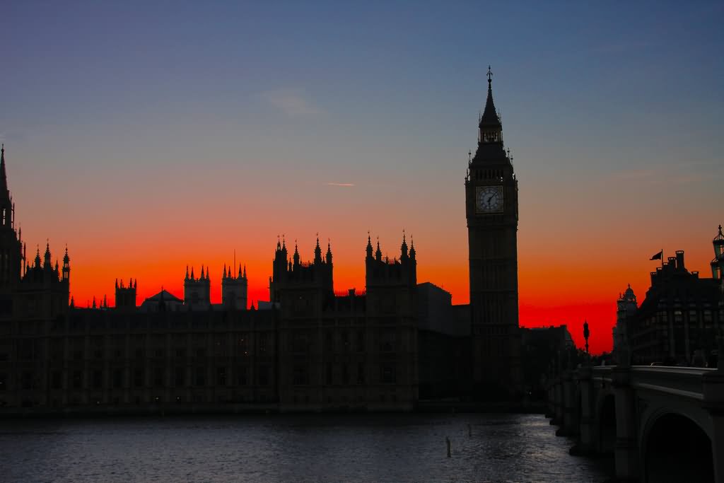 Silhouette View Of The Big Ben During Sunset