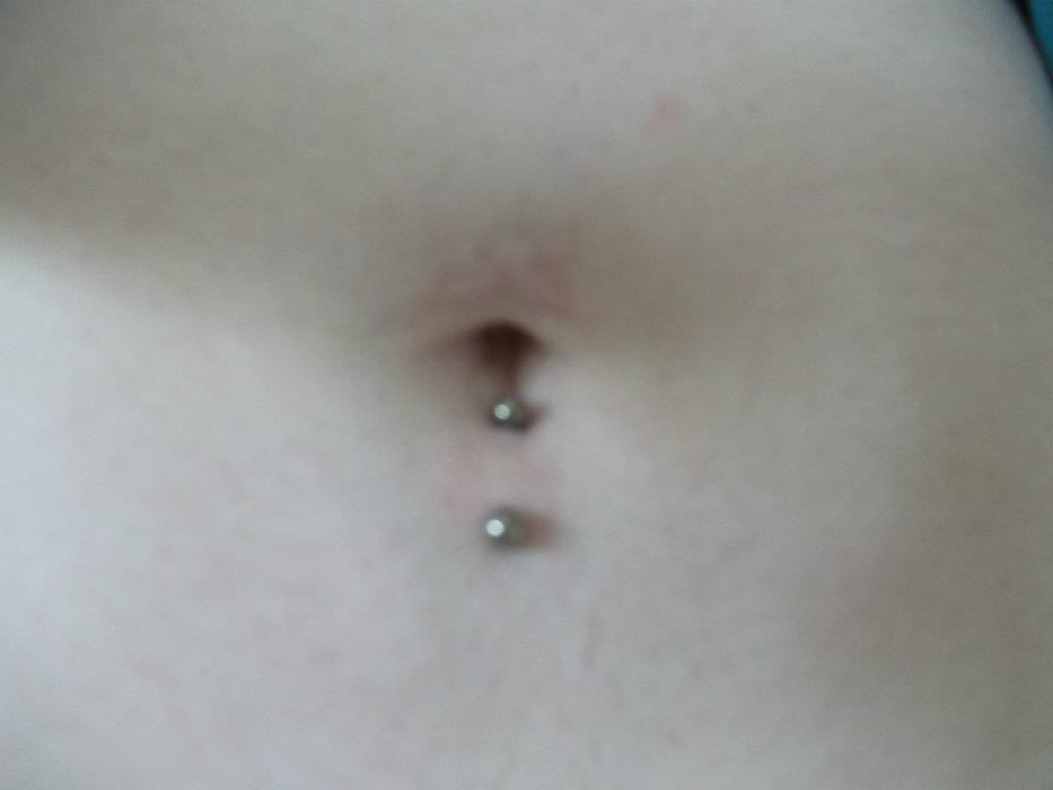 Silver Barbell Belly Piercing For Young Girls
