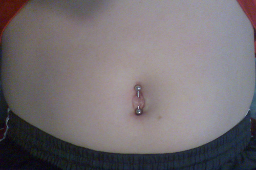 Silver Barbell Belly Piercing Image