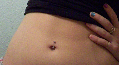 Silver Stud Belly Piercing Image For Girls