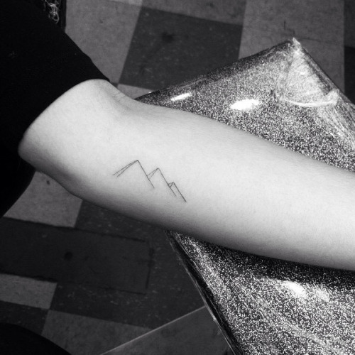 Simple Black Outline Pyramid Tattoo Design For Sleeve