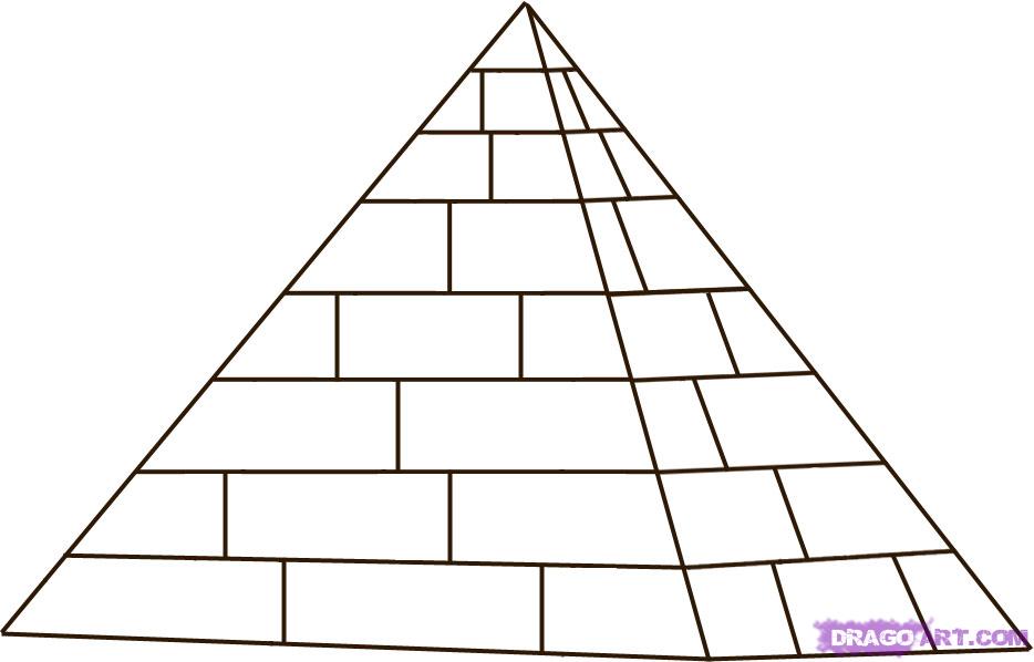 Simple Black Outline Pyramid Tattoo Stencil