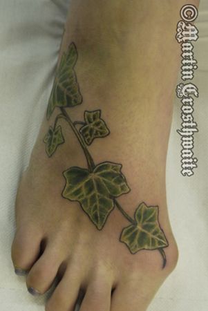 Simple Ivy Vine Tattoo On Foot