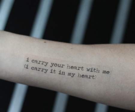 Simple Literary From Book Tattoo On Forearm