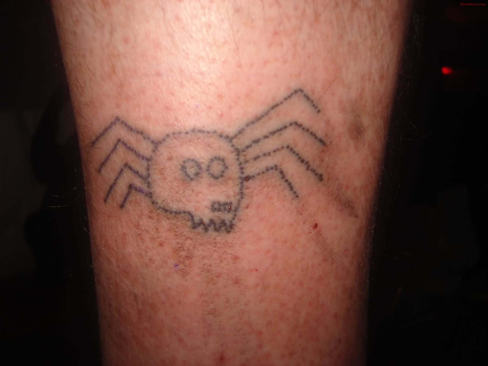 Spider Skull Homemade Tattoo