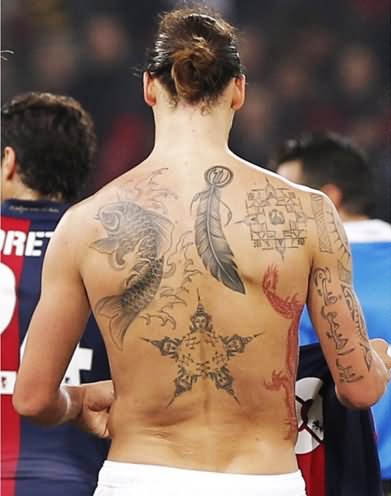 Sports Player Back Body Tattoo