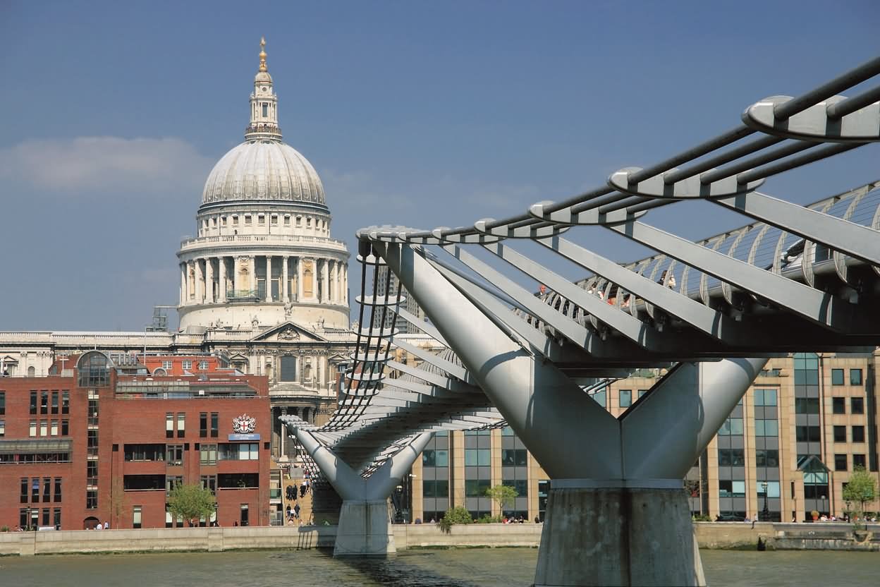 St Paul's Cathedral And The  Millennium Bridge London
