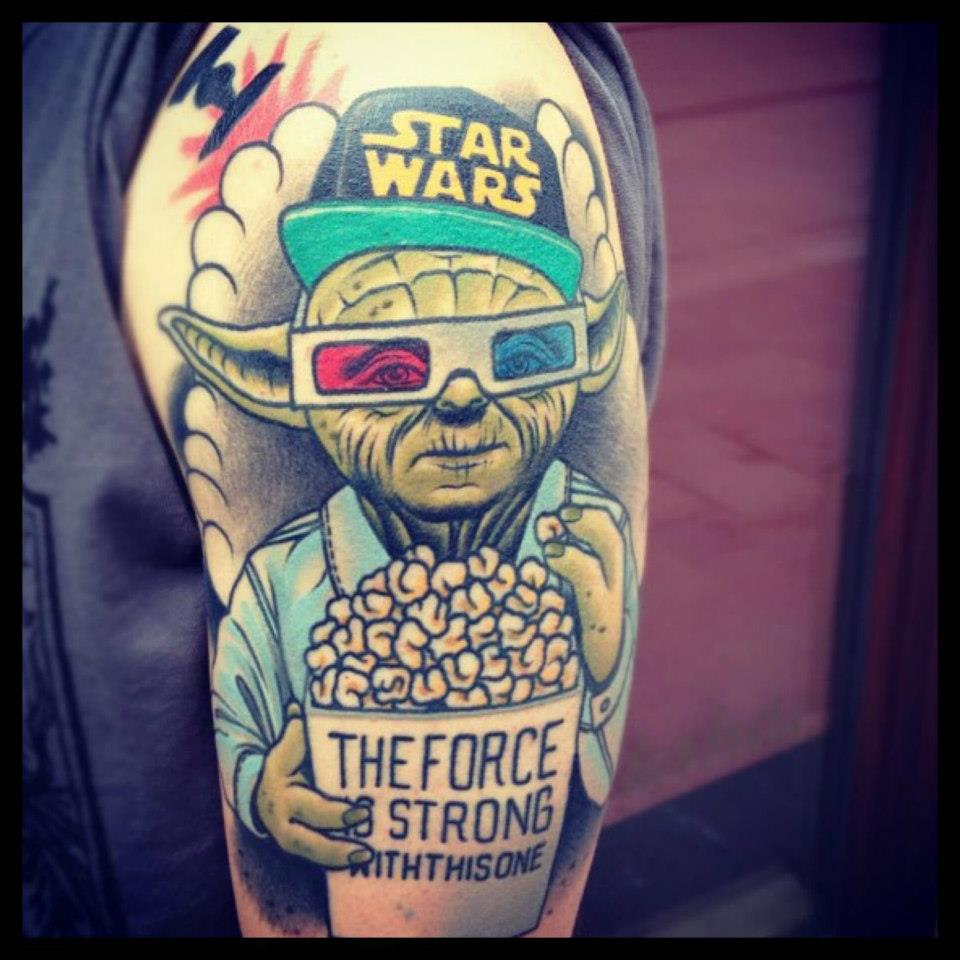 Star Wars Cinema Tattoo On Left Half Sleeve