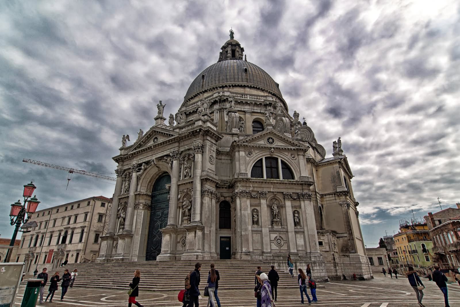 Stunning View of The Santa Maria della Salute With Black Clouds