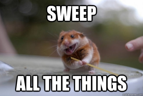 Sweep All The Things Funny Hamster Meme Image