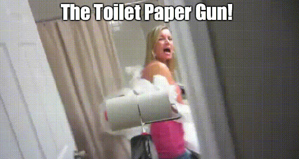 The Toilet Paper Gun Funny April Fool Picture