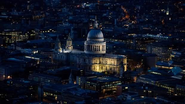 The View Of St Paul's Cathedral From Shard Of Glass At Night