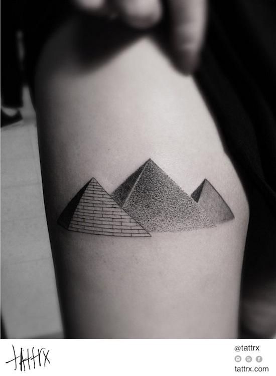 Three Pyramid Tattoo Design For Thigh By Dr Woo