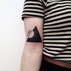 Triangle With Circle Tattoo On Right Half Sleeve