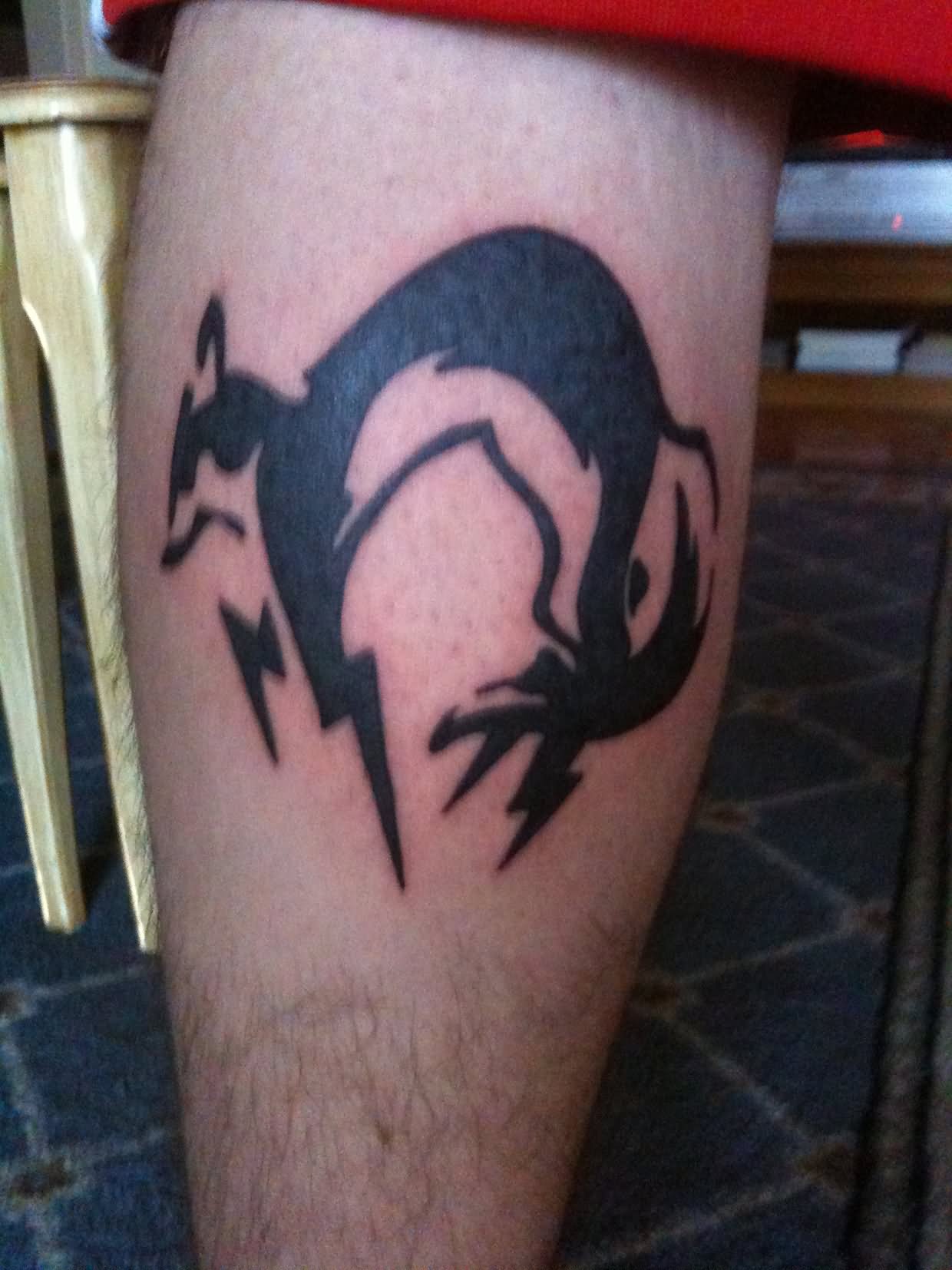 Video Game Fox Tattoo On Back Leg