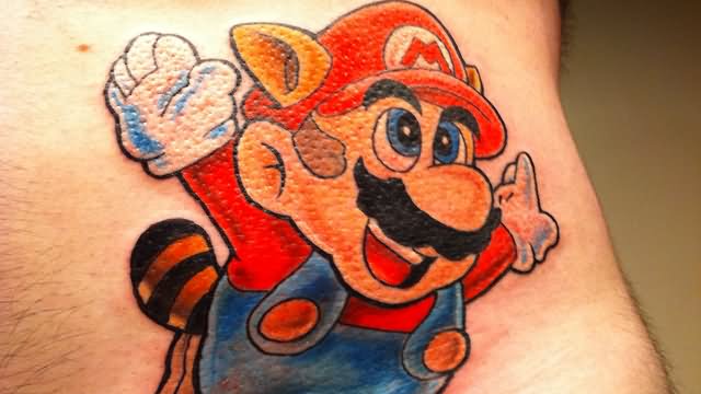 Video Game Mario Tattoo On Waist