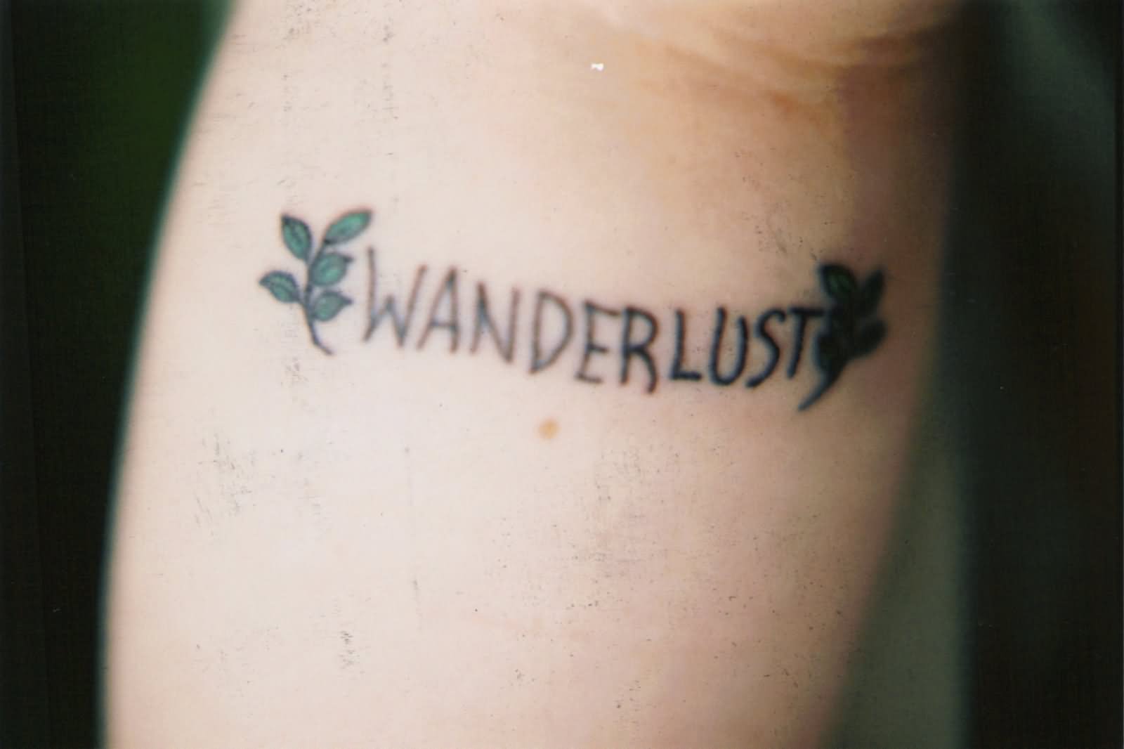 Wanderlust Word Tattoo Design For Arm