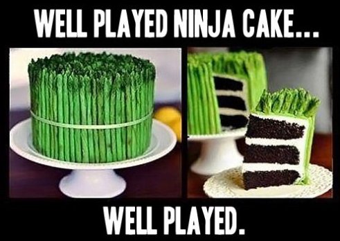 Well Played Ninja Cake Funny Meme Picture
