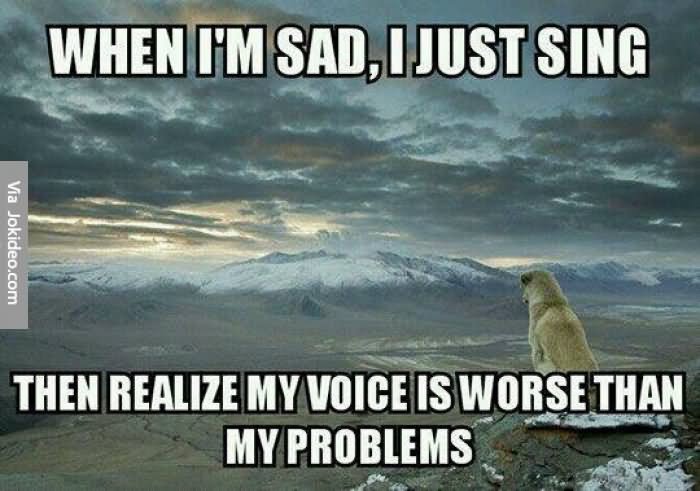 When I Am Sad I Just Sing Funny Sad Meme Picture For Facebook