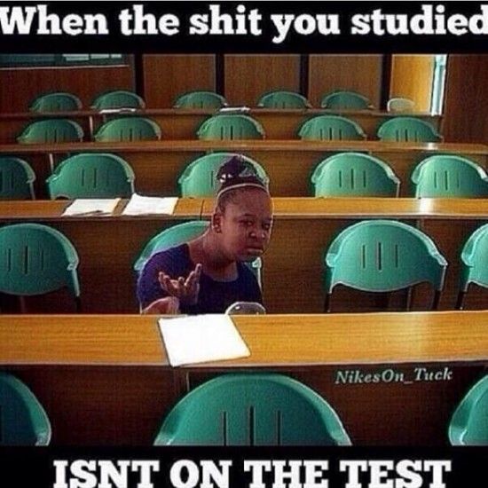 When The Shit You Studied Isnt On The Test Funny Girl Meme Photo