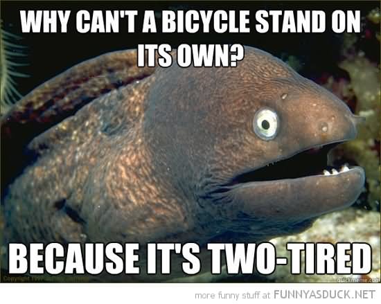 Why Can't A Bicycle Stand On It's Own Funny Meme Image
