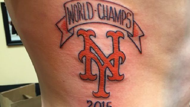 World Champs NY Sports Tattoo On Side Rib