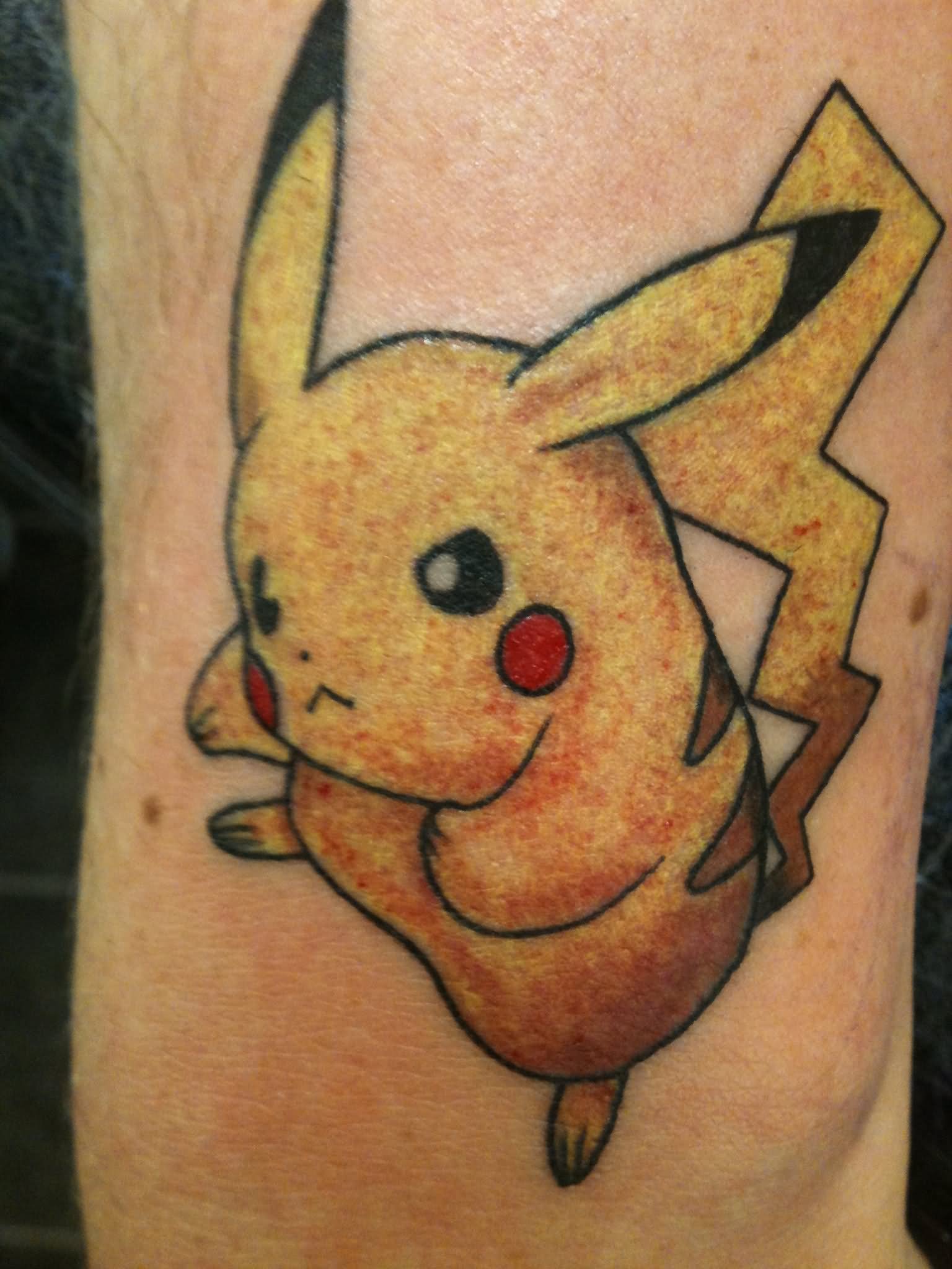 Yellow Ink Pokemon Video Game Tattoo