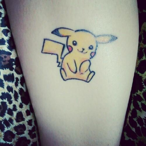 Yellow Video Game Tattoo on Leg