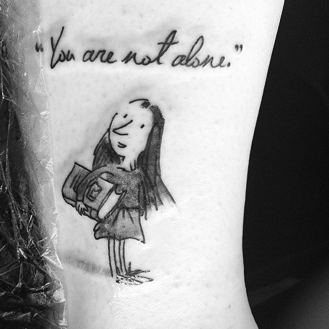 You Are Not Alone Literary Tattoo Design