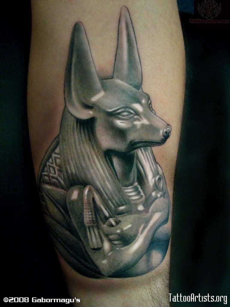 3D Anubis Tattoo On Arm
