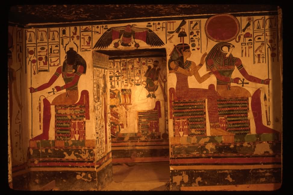 Adorable Art Work On Wall Inside The Egyptian Pyramid