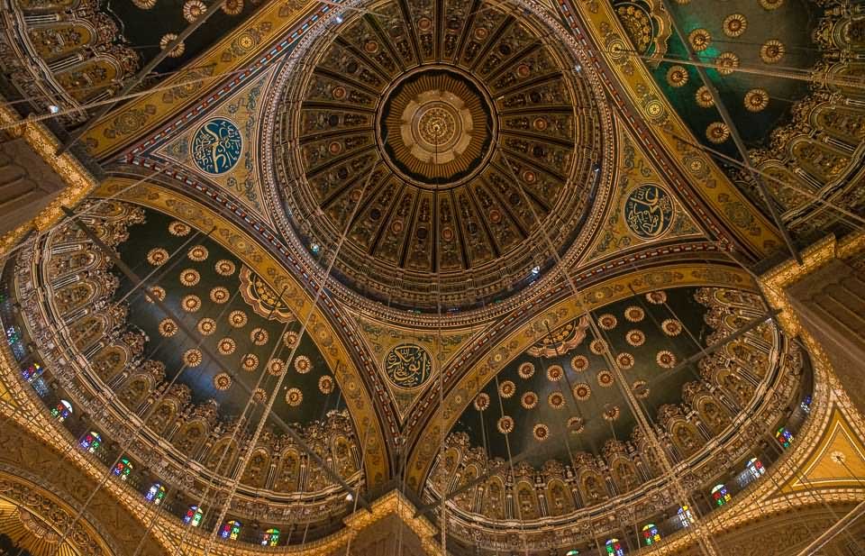 Adorable Ceiling Architecture Inside The Mosque Of Muhammad Ali