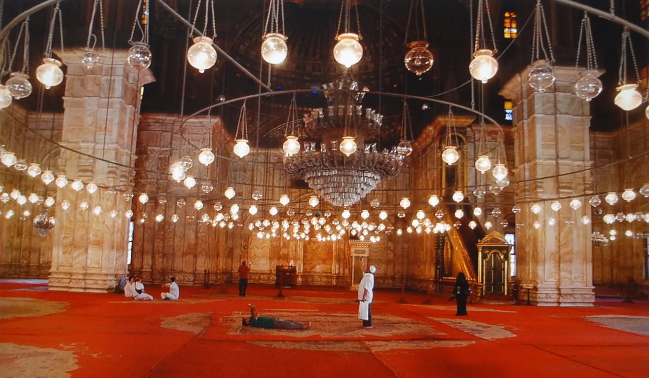 Adorable Lighting Inside The Mosque Of Muhammad Ali