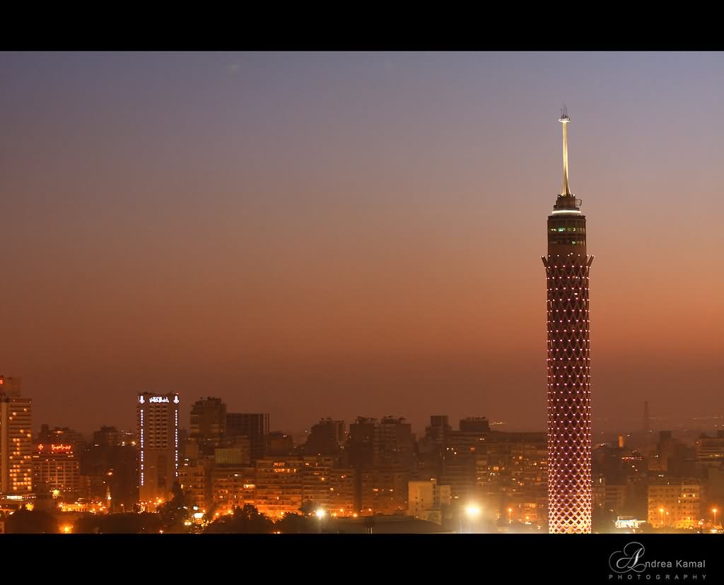 Adorable Night Image Of The Cairo Tower, Cairo