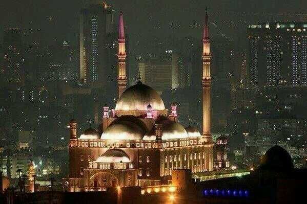 Adorable Night View Of Muhammad Ali Mosque, Egypt