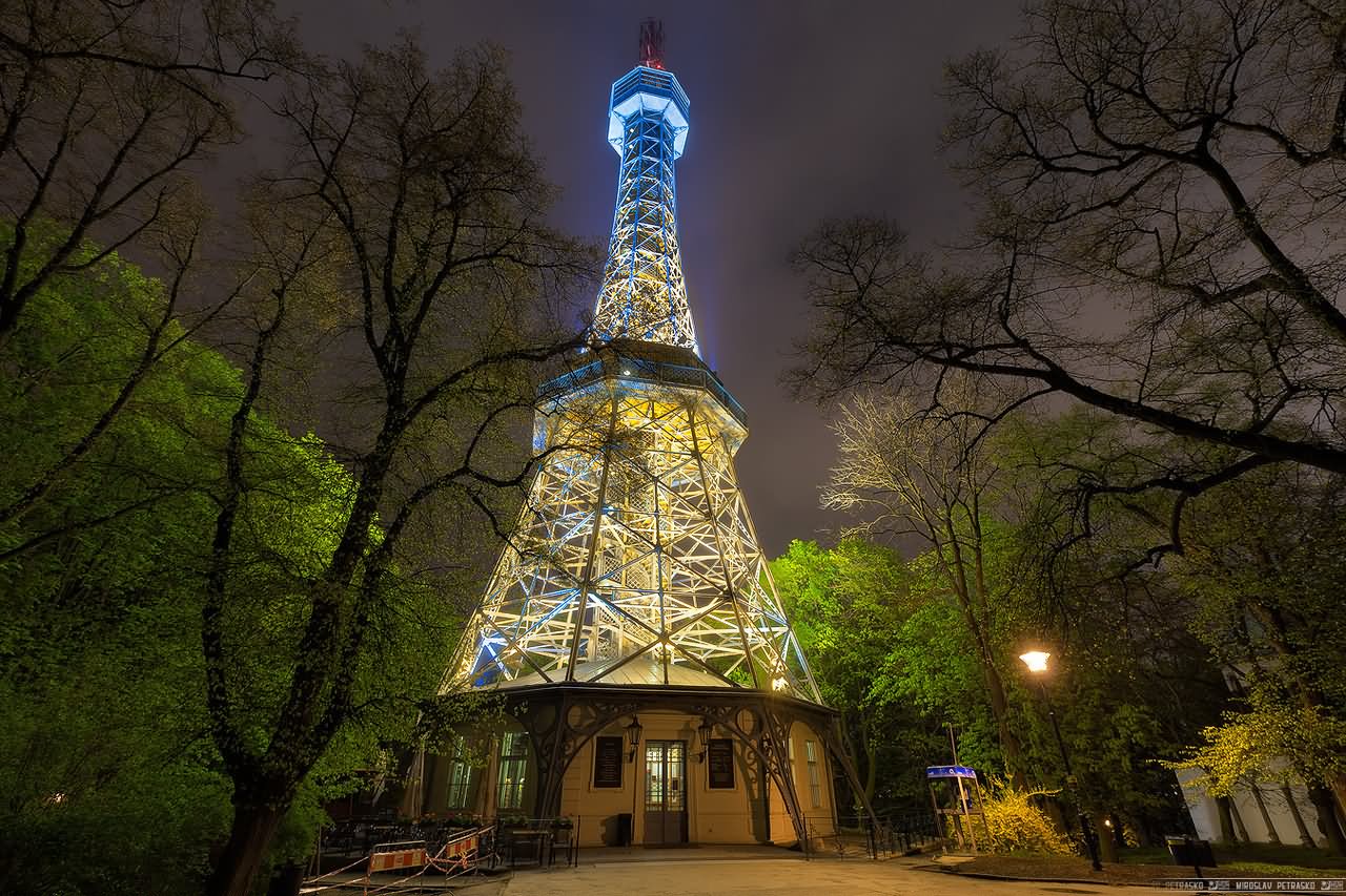 Adorable Night View Of Petrin Tower