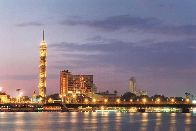 Adorable Night View Of The Cairo Tower