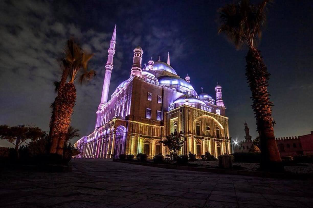 Adorable Night View Of The Muhammad Ali Mosque