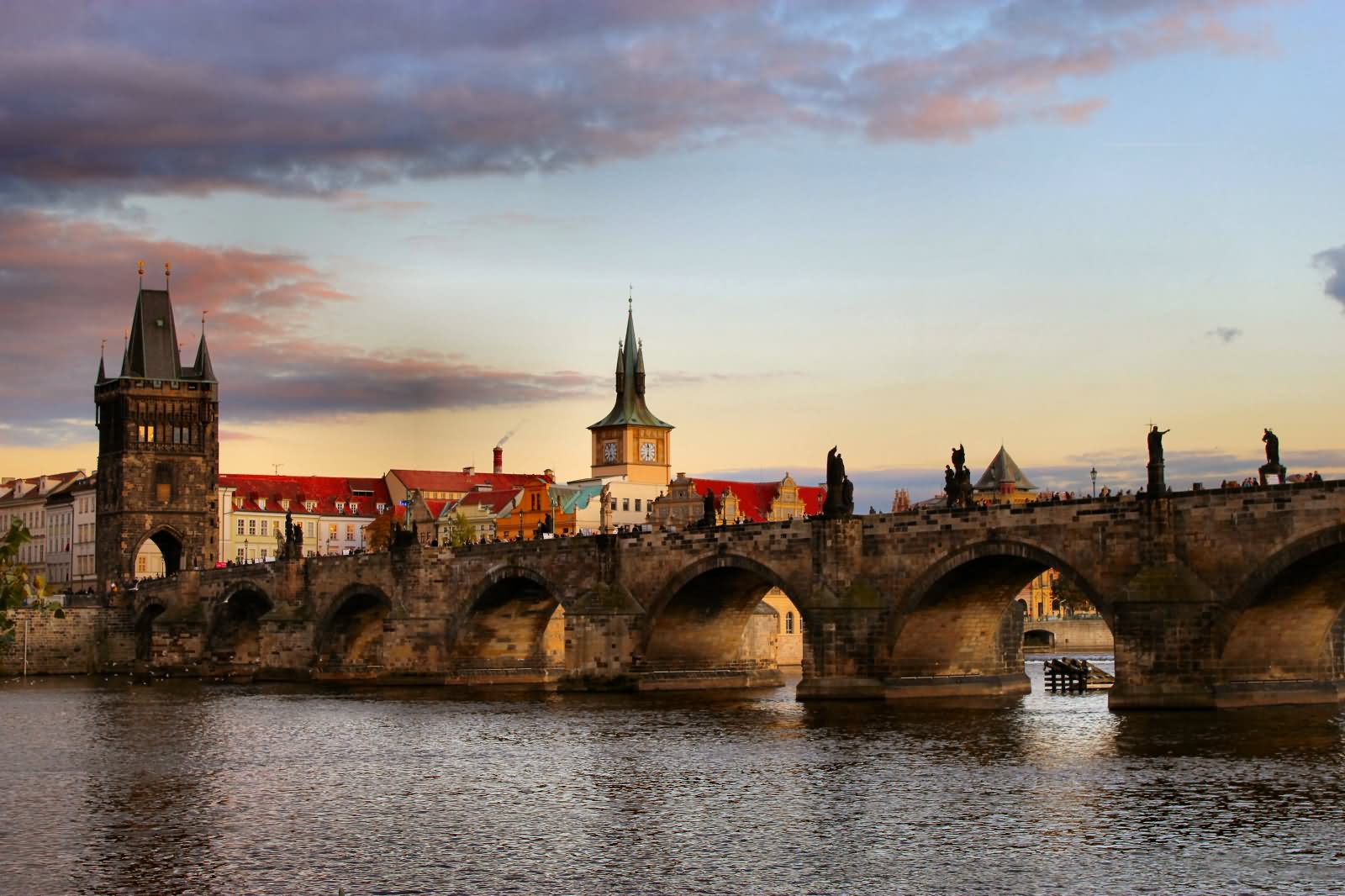 Adorable Sunset View Of The Charles Bridge