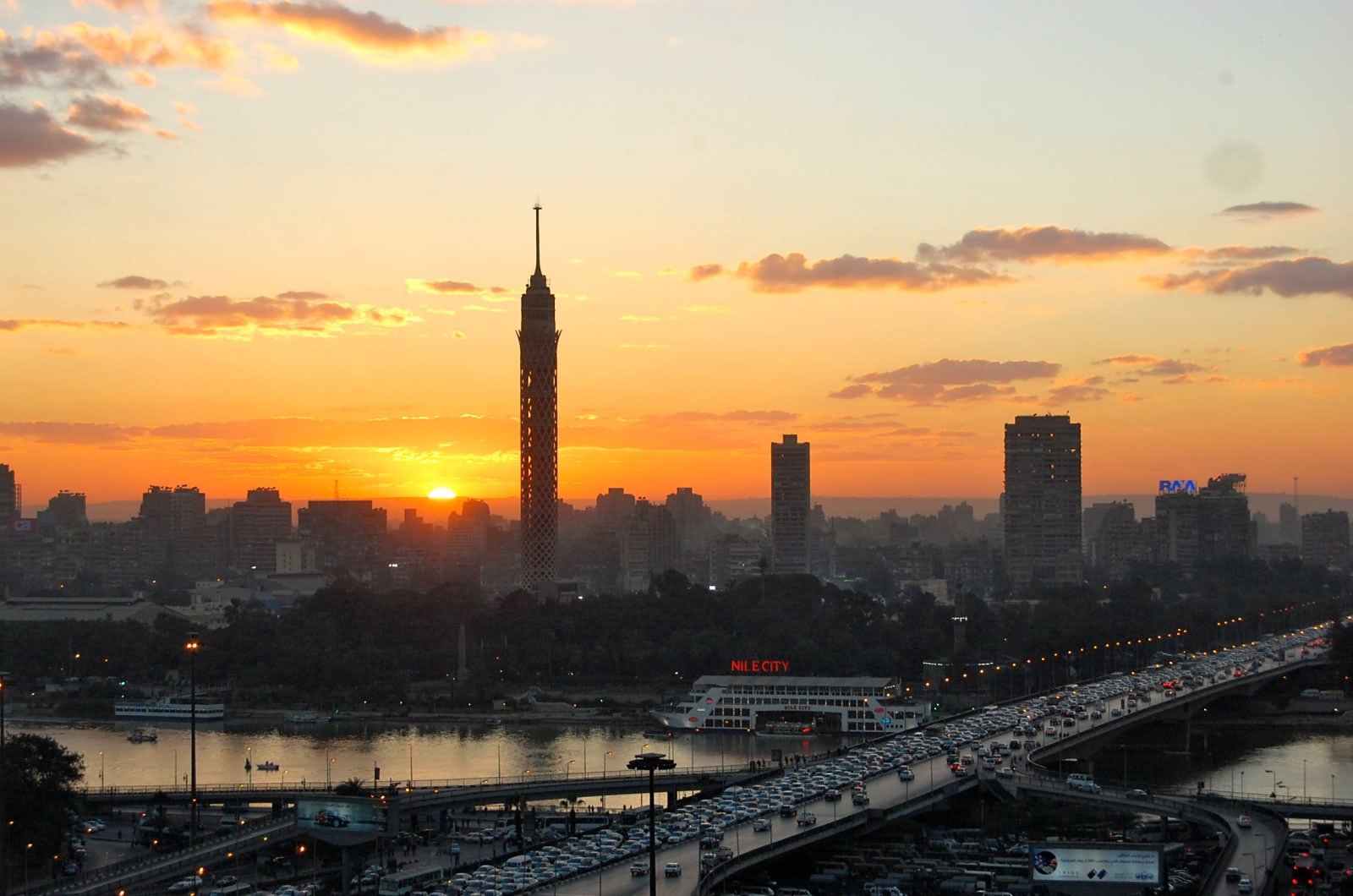 Adorable Sunset View of Cairo Tower And Cairo City