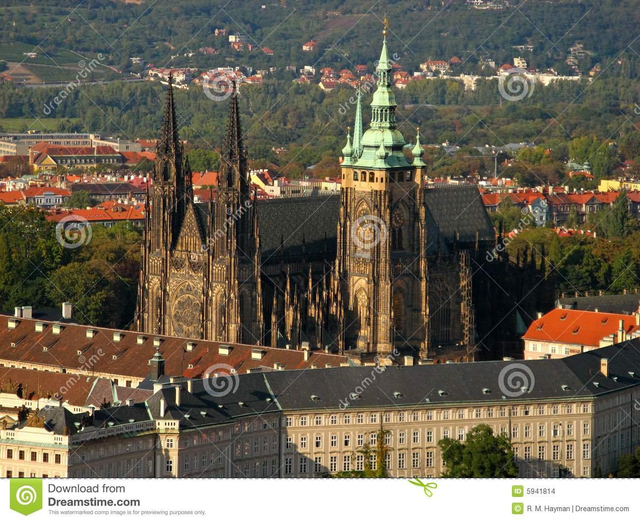 Aerial View Of The St. Vitus Cathedral, Prague