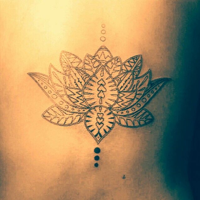 Amazing Henna Lotus Tattoo Design