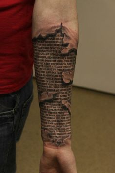 Amazing Torn Ripped Skin Tattoo On Left Forearm