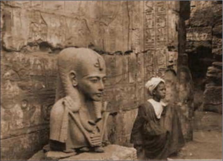 Antique Statue Of Amenhotep III Inside The Luxor Temple