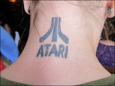 Atari Geek Tattoo On Nape