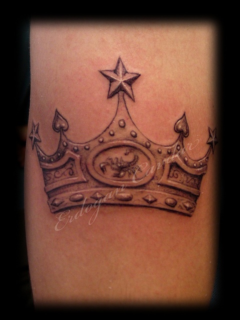 Attractive King Crown Tattoo Design