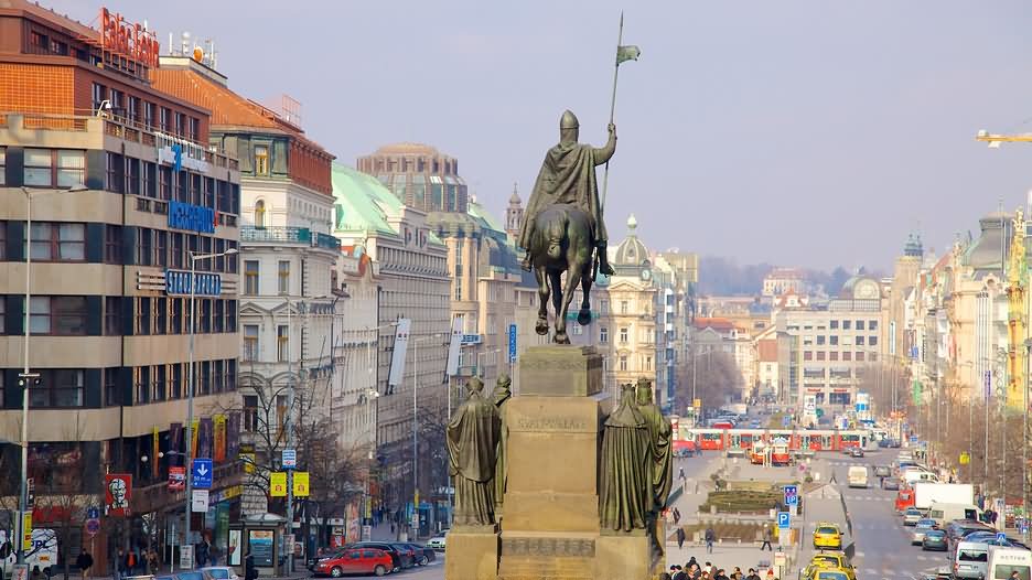 Back View Of Wenceslas Statue At The Wenceslas Statue, Prague