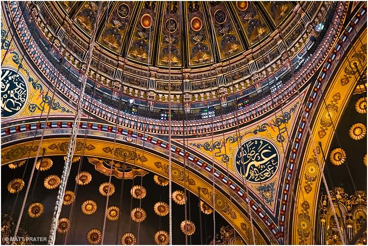 Beautiful Ceiling Architecture Inside The Mosque Of Muhammad Ali