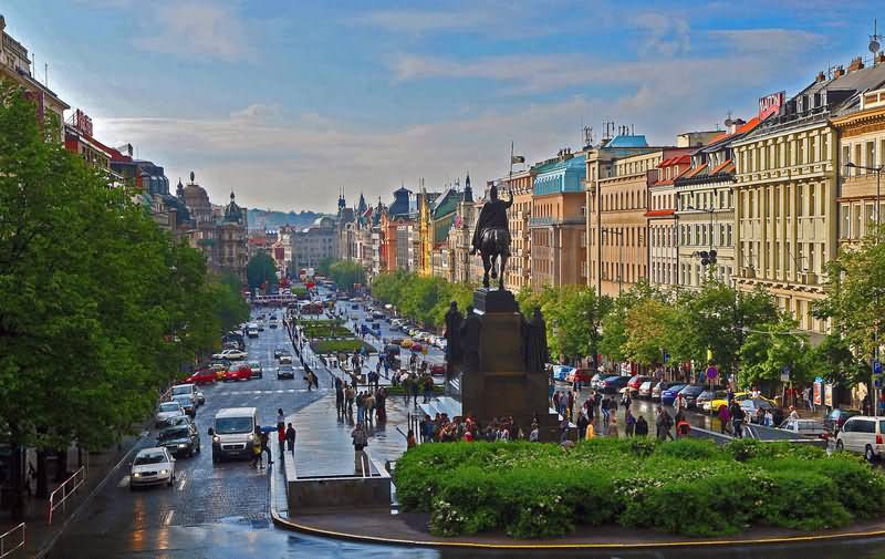 Beautiful Day Time View Of Wenceslas Square