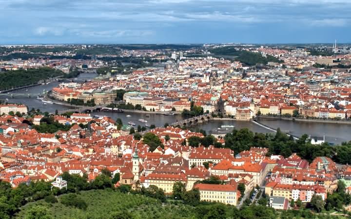 Beautiful Prague City View From Petrin Tower